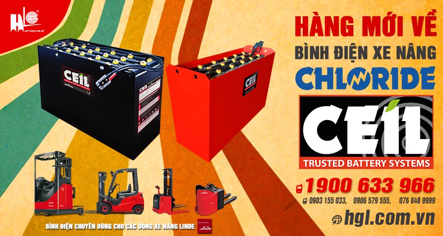 Hàng mới về 2/2020: Bình điện xe nâng CEIL (CHLORIDE).